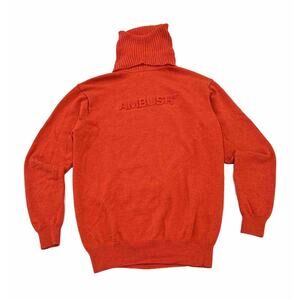 Ambush Turtleneck Knit Pullover Sweater Mens Size S Wool Blend Fitted Embossed